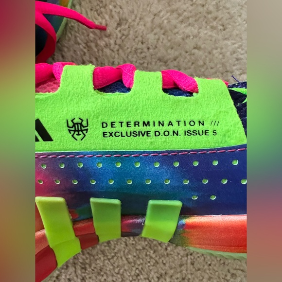 Adidas Determination DON Issue 5 Neon Multicolor Sneakers EUC - Picture 8 of 10